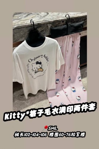 款号2854 上衣 款号2855 裤子 款号2856 套装 这条格子Kitty猫我可以穿一整个夏天！ 真的好可爱啊！ 自带垂感的 居家外穿都可以
