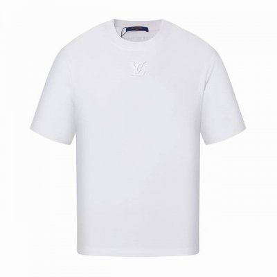 路易威登 Louis Vuitton 夏季新款 前后字母立体压胶圆领短袖T恤，胸口及后背字母Logo立体压胶工艺，简约而不简单，后领黄色Logo标签贴饰，精细的