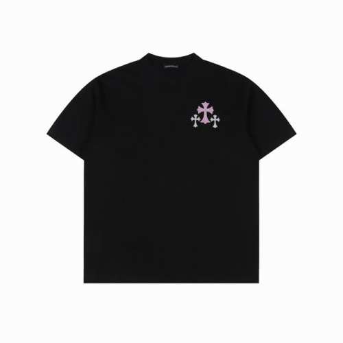 chrome Hearts 克罗心 闪粉马蹄十字架印花短袖 发泡印花 三标齐全 ，270克高克重全棉，黑白双色。手感超好，做工细致，厚度适中，男女同款。 颜色：