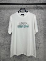 louis Vuitton*路易威登 lv渐变串珠字母刺绣短袖T恤 定制280克32支全棉双纱紧密爽滑面料 布面干净 布纹清晰 手感非常细腻扎实 更加力挺 舒适