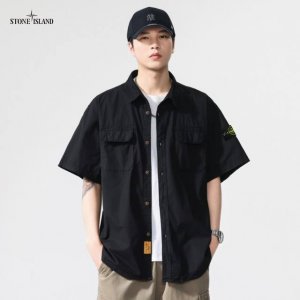 上新 ！！ ！！！ Stone Island石头岛 专柜高品质迷彩工装短袖衬衫外套 高街潮货 高品质外单健康面料 性价比超高 电脑裁剪 流水线专机合成衣 品质保