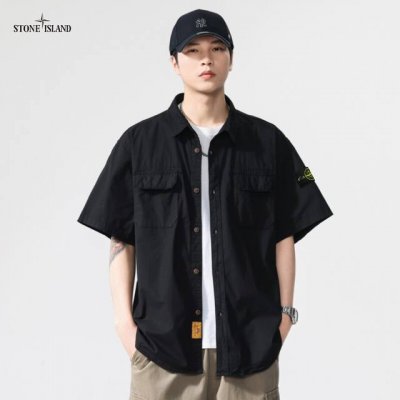 上新 ！！ ！！！ Stone Island石头岛 专柜高品质迷彩工装短袖衬衫外套 高街潮货 高品质外单健康面料 性价比超高 电脑裁剪 流水线专机合成衣 品质保