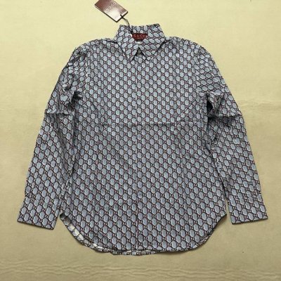Gucci满印字母长袖衬衫