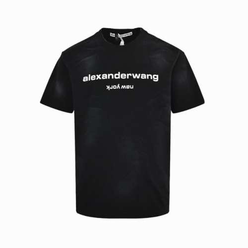 Alexander Wang 亚历山大王 水洗字母Logo印花短袖 最好看的水洗元素，水洗工艺极其复杂，水洗师傅把做好的成衣进行褪色，第二次在进行石头翻炒，报废