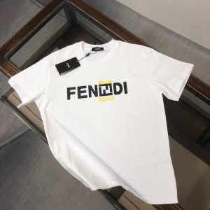 款号:F028 Fendi 芬迪 2025夏季新款圆领短袖T恤！ - 260G双纱纯棉顶级面料 手感柔软 百分百纯棉独家出货 定染硫化黑无尘处理面料 -面料：2
