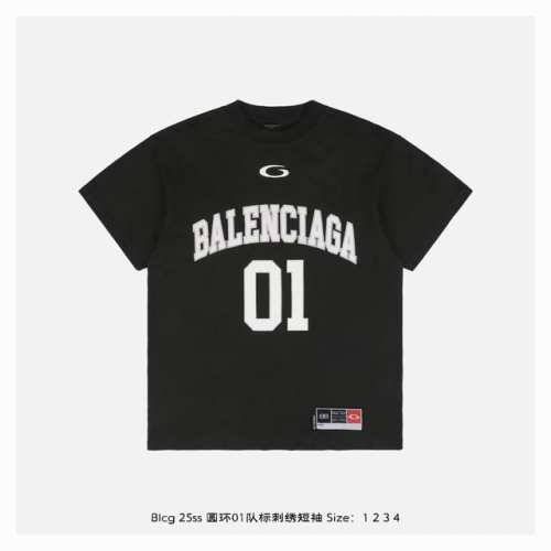 balenciaga 巴黎世家 25Ss 圆环01队标刺绣短袖 -正确版本 正确面料 正确版型衣长偏长 -正确工艺 黑色款的印花为胶浆印花 而白色款的为水浆 双