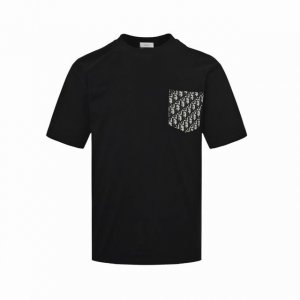 dior 迪奥 25Ss 老花提花口袋短袖 dior 提花牛仔口袋字母Logo圆领T恤 采用定制定染高克重原版面料 洗水完高达280G纯棉双纱面料 螺纹增加到2