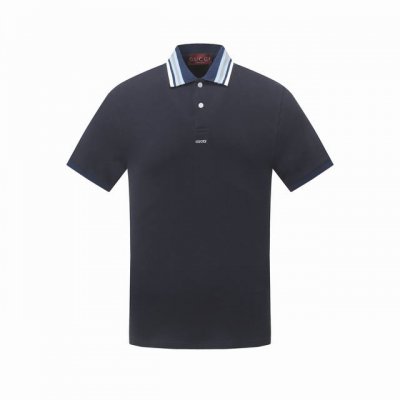 a005# 高品质 Gucci古驰新款胸口微标刺绣Logo短袖撞色领 螺纹polo 厚实饱满 激光Logo贝母扣十微标刺绣简单款不挑人男女同款 码数:S~Xxl