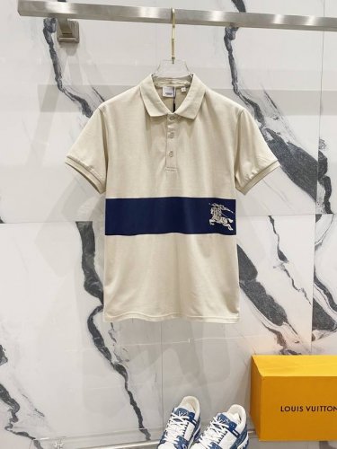 Burberry 巴宝莉 翻领polo衫 战马Logo条纹环绕拼接印花 官方同步 商务首选 时尚个性 百搭潮流 纯原品质 原版面料 吊牌 领标 水洗麦 三标齐全