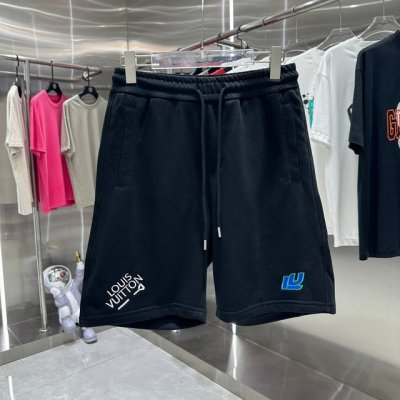 LV 夏季新款短裤 Logo字母绣花休闲裤 短裤 男女同款 M L Xl Xxl Xxxl五个码 黑色