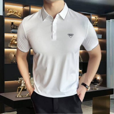 prada 春夏装欧洲专柜爆款 顶级柜台品质定制 原单时尚高端男士休闲短袖T恤。 24Ss时尚高端人士必备单品，原单狠货高版本，奢华原版Logo重工艺绣花，精选