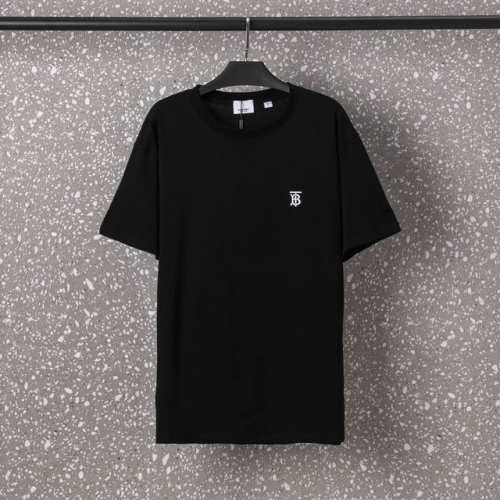 643#Burberry（男女同款）32S双纱爽全棉250克重高品质原板订制进口机器刺绣迷尔小Logo工艺-颜色黑/白-码数Xs-L-P90