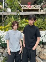 高弹液氨太空棉耐克Nike 正肩拼接短袖男款夏季潮牌休闲T恤小领口抗皱短袖带冰感！ 采用260克液安空气层面料 柔软舒适重磅免烫环保科技材质！成本更高 版型立体