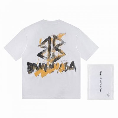 款号6702 重磅面料300克双纱Balenciaga巴黎世家流体字母经典款印花短袖 从面料到辅料全部跟足Zp 进口松井公司浆料印花绝不开裂 三标齐全 原版包装