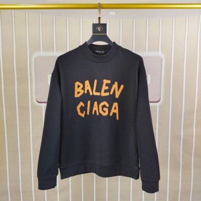 Bal*Nciaga 巴黎世家 新款原单男士休闲卫衣 高端定制 高版本 时尚百搭爆款Os宽松落肩偏大版型印花Logo图案设计 原版进口420克双股纯棉面料 螺纹