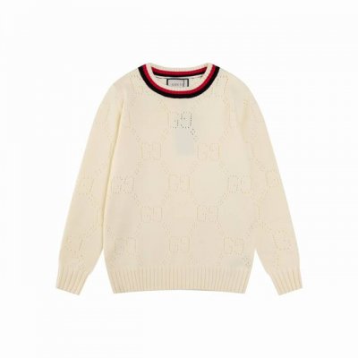 款号M17 Gucci 秋冬款 顶级品质 区别通货 重磅推出高密度针织毛衣 新款圆领撞色镂空提花字母 一比一还原 三标齐全 M L Xl Xxl