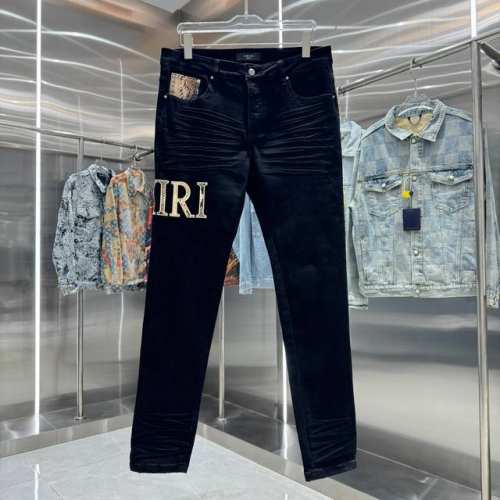 amiri 字母刺绣修身小脚弹力牛仔裤 颜色 黑色 码数 30 32 34 36 38