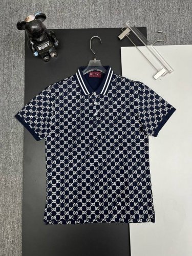 GuccⅠ 古驰 满印新款polo衫 原版面料 原版订制辅料 官方同款 采用210克纯棉珠地面料，定制 同缸染面料 手感非常舒服爽滑 版型挺阔有型 一线品牌代工