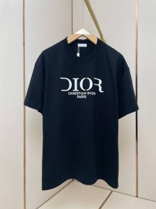 迪奥新款硅胶字母T恤 粉白撞色 百搭单品 肩部通肩压条 280克纯棉面料舒适透气 黑白双色 男女同款 码数S-Xxl