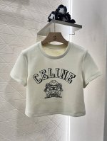 Celin*2025新品上架 圆领印花上衣短裤套装 定制Yb原生全棉材质 透气舒适 质感十足 印花上衣短裤套装 上衣胸前印花字母徽标和凯旋门标识呈现出拱形布局效