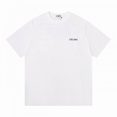 隔天 Celine 赛琳 260克圆领短袖T恤 简约小标字母Logo印花标识 官方同步 高版本 高品质 时尚个性 百搭潮流 纯原品质 原版面料 吊牌 领标 水洗