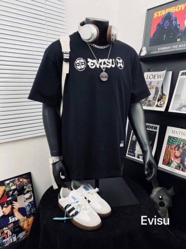 上新 Evisu 福神高版本达摩滑头印花男女休闲短袖T恤 不得不推荐一款非常受欢迎的硬货！360克双纱面料 有型 更有质感 夏季你需要这样一件超百搭的T恤看品质