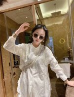 大爆款来袭 重磅天丝钉珠重工艺套装 面料超级舒服柔软 立领钉珠衬衫+松紧腰短裤 高级精美两件套 Smlxl