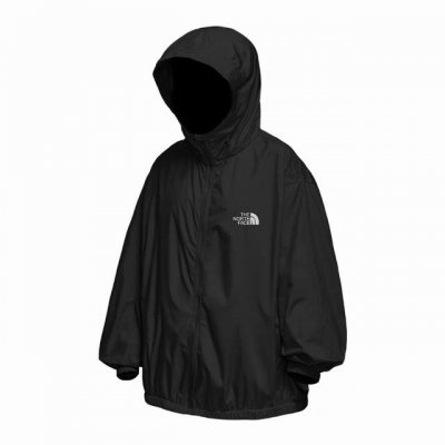 tnf北面 冲锋衣防晒衣薄款皱感面料连帽运动拉链机能落肩外套情侣款 Color: 黑色 Size: M-Xl M 胸围 衣长72 Cm L 胸围124 衣长73