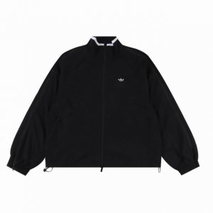 Adidas 阿迪达斯 24Fw 开合三杠织带夹克外套 定制定染70D平纹梭织面料，面料4级涂层工艺，正反采用一致面料，3D激光立体裁剪，田岛高速万针绣花机机绣