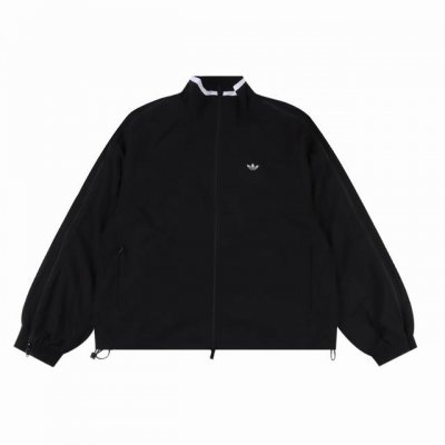 Adidas 阿迪达斯 24Fw 开合三杠织带夹克外套 定制定染70D平纹梭织面料，面料4级涂层工艺，正反采用一致面料，3D激光立体裁剪，田岛高速万针绣花机机绣