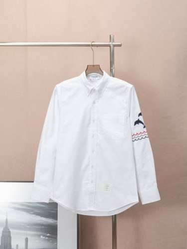 180 （Tb新款海豚波浪刺绣衬衫） thom Browne ·汤姆布朗 Tb新款海豚波浪刺绣长袖衬衫 意大利制造产地小标 高精定制正品牛津纺100%纯棉颗粒感