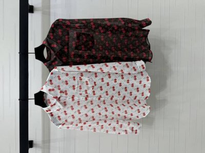上新原单高端品质Louis Vui*Ton 2025春夏最新系列！活性印花樱桃衬衫！定制Yb进口轻薄飘逸雪纺纱材质 质感轻薄透气舒适 翻领宽松衬衫版型 凸显品牌