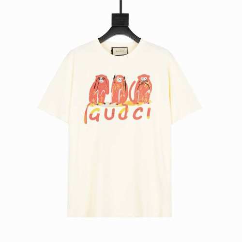 #P100 上新款号：G744 gucci古驰动物三只猴子印花短袖 纯棉面料制作，面料手感扎实，上手非常有档次 贴身柔软细腻，饱满立体的胶质印花细节，非常精致