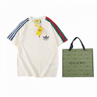 配手提盒+5 Adida* × Gucc* 三叶草织带烫图短袖 世纪联名王炸单品又来啦！整个专柜一件难求 你就知道有多么的火啦... 面料克重210G 都是定织