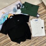 上新 商务普拉达prada无敌版本！柜子新款情侣款男女同款男士polo衫青年 有大码180斤轻松驾驭 商务polo衫普拉达prada2025Ss春夏季管网同步新