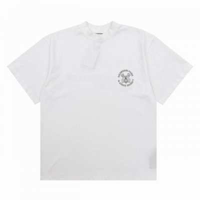 Balenciag* 巴黎世家 胸口交叉钥匙水洗做旧印花短袖 高克重面料成衣洗水炒雪花工艺 重度做旧泛白效果 宽松版型 尺码Xs-L