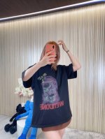 w123# we11Done官网24Ss模糊暗黑风印花男女同款短袖T恤 购入原版打版起样 重磅26支320克双纱精梳棉面料 颜色 黑色 杏色 码数 S M L