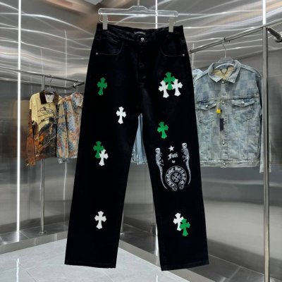 克罗心 十字架标+印花 Logo牛仔裤 2025最新品，原单狠货，水洗休闲牛仔裤，进口原版水洗弹力面料，舒适有弹性，原版五金辅料装饰Logo，版型超正，档次极高