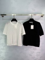 纪梵Givench*经典老花图案短袖针织上衣 黑白两色可选 适合夏季穿着 舒适又时尚 2色3码Sml T226B