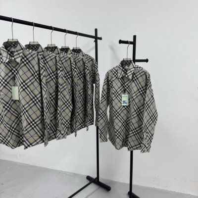 09# Burberry 巴宝莉 官网同步 斜格纹 英伦学院风 磨毛洗水纯棉男女同款长袖衬衫 请看我家斜格纹对格精准度细节 区别就是从细节开始的 -不上过多吹牛