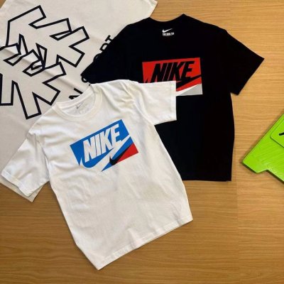 nike 耐克胸前彩色大勾子印花情侣圆领短袖T恤 男女同款 -面料采用260G纯棉面料 达到透而不露的黄金平衡点 完美规避透视尴尬 成衣尺寸稳定 多次机洗仍能保