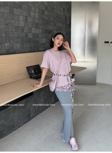 v L设计师品牌 25早春新款系带拼接鱼尾裙 腰果印花 假两件设计 Sml，