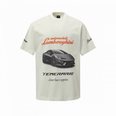 balenciaga 巴黎 25Ss兰博基尼赛车短袖 采用特定重磅16S230G精棉平纹针织定染对色面料 定织十字拉架罗纹对板同缸染色确保无色差 遵循原版工艺半