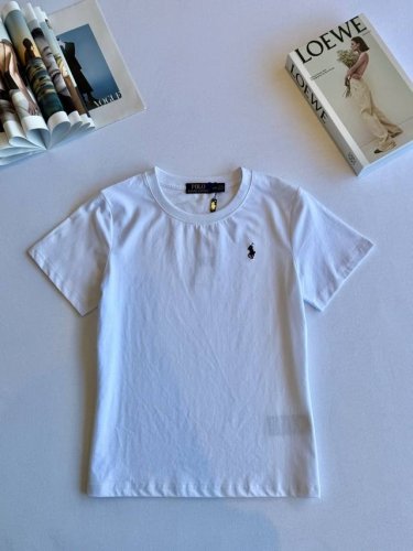 女款四色经典25年夏季新款Ralph Lauren 拉夫劳伦，四色纯棉圆领T恤短袖棉面料！面料采用 G杜邦索罗娜丝光棉 颜色：白色 黑色 玫红 天蓝 尺码：M