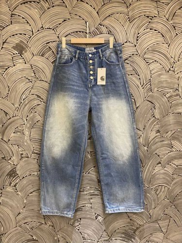 Carhart卡哈特 高品质绣标重磅做旧牛仔长裤情侣款 Color: 牛仔蓝 Size: M-Xl M 腰围80 臀围108 裤长104 Cm L 腰围84 臀