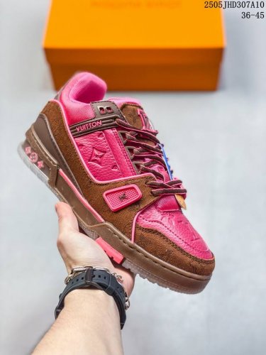 公司级路易威登 Louis Vuitton Lv 路易威登板鞋 二代 拼接皮革 内嵌式绑带 新款 Lv Trainer最新配色运动鞋 L家 篮球鞋风格运动鞋 该