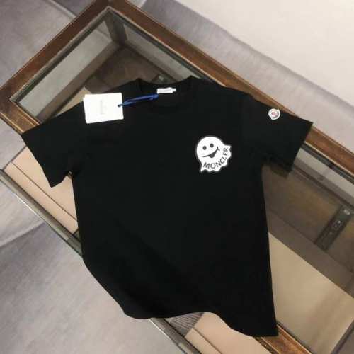 p100 款号：M1011 moncler/蒙口 《官网同款印花图案》 双纱纯棉短袖 -【260G双纱纯棉顶级面料 手感柔软 百分百纯棉独家出货 定染硫化黑无尘