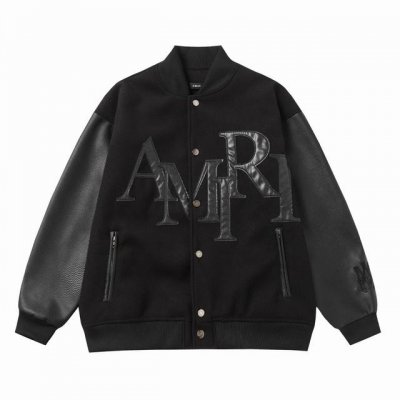 款号S25 Amiri 24Ss走秀款棒球服 采用万针刺绣工艺，时尚百搭 选用龙凤尼面料柔软舒适，搭配荔枝纹袖子高端大气 口袋双拉链设计，一比一还原 M L X