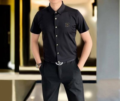 lv 路易威登2025早春新款男士原单休闲短袖衬衫 官网同步发售 简洁时尚百搭 高端品质无缝切割包边 印胶Logo图案设计 定制进口锦氨天丝棉面料 弹力大 不起