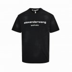 Alexander Wang 亚历山大王 水洗字母Logo印花短袖 最好看的水洗元素，水洗工艺极其复杂，水洗师傅把做好的成衣进行褪色，第二次在进行石头翻炒，报废